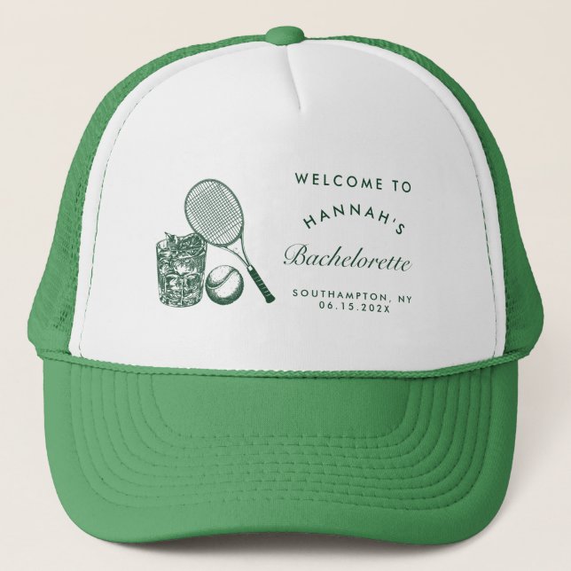 Retro Grönt Sista Sväng Innanför Ring Tennis Bach Keps (Framsida)