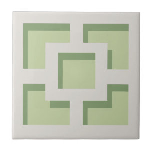Retro Grönt Trellis Ceramic Tile Kakelplatta