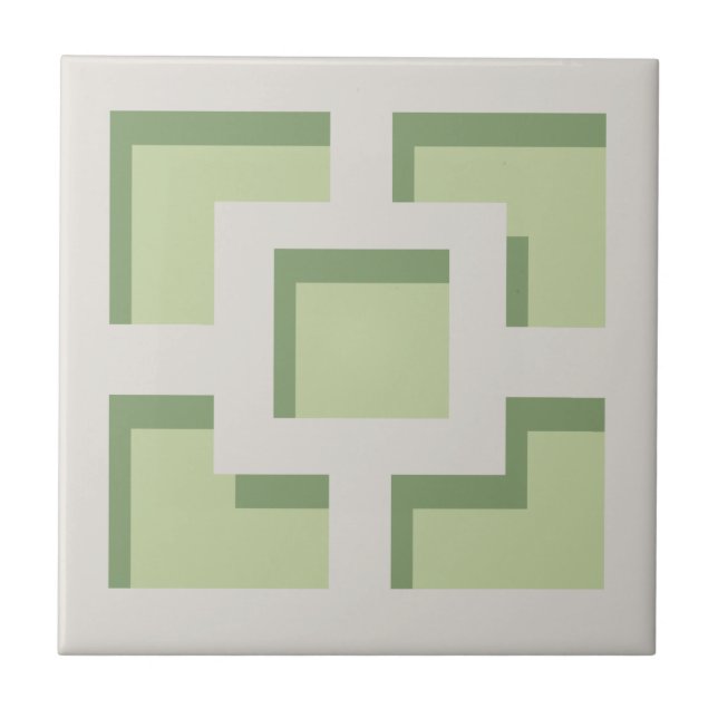 Retro Grönt Trellis Ceramic Tile Kakelplatta (Framsidan)