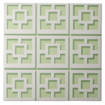 Retro Grönt Trellis Ceramic Tile Kakelplatta<br><div class="desc">Lägg till en stänk i det moderna Handflatan Vår i mitten av århundradet överallt med den här mönstrade keramiska plattan i Retro Grönt Trellis. Den inspirerades av vintage-konkreta,  bryggblock. Den designade arkitekturen på 1950-talet kommer att göra ge till en vardaglig konstruktör.</div>