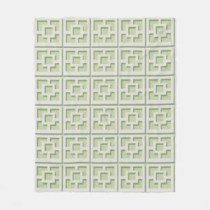 Retro Grönt Trellis Fleece Blanket