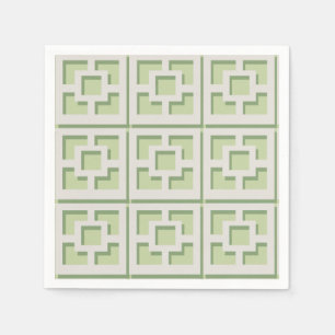 Retro Grönt Trellis Pappersservett