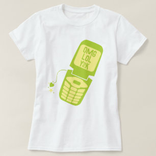 Retro-Grönt Vänd Mobil T-Shirt