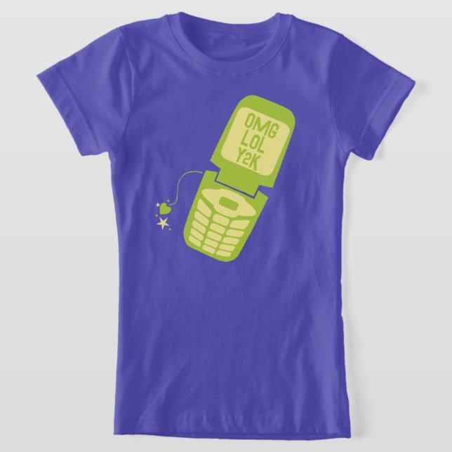 Retro-Grönt Vänd Mobil T-Shirt (Laydown)