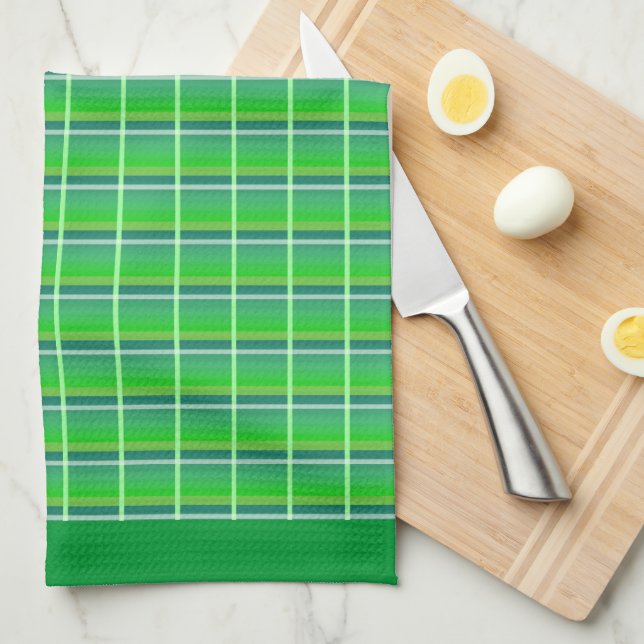 Retro Grönt White Play Mönster Kitchen Towel Kökshandduk (Vikt i Fjärdedel)