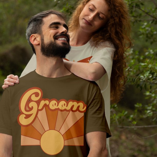 Retro Groom Typography Sommar Sol Bröllop T Shirt (Skapare uppladdad)