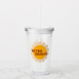 Retro Groove Acrylic Tumbler Take Away Mugg