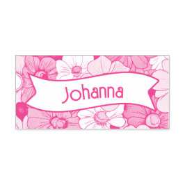 Retro Groove Blommigt Namn Self Inking Rubber Frim Självfärgande Stämpel