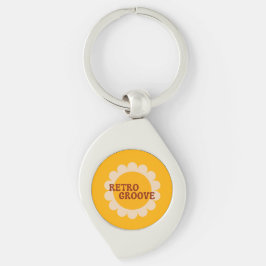 Retro Groove Keychain Swirl Silverfärgad Nyckelring