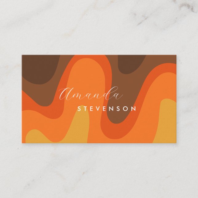 Retro Groove Liquid Abstrakt V Visitkort (Framsida)