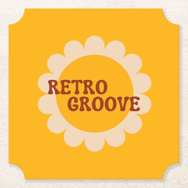 Retro Groove Paper Coaster Underlägg Papper (Framsida)