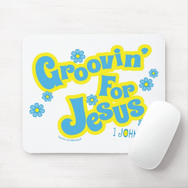 Retro Groovin's for Jesus Christian Mouse Pad Musmatta (Med mus)