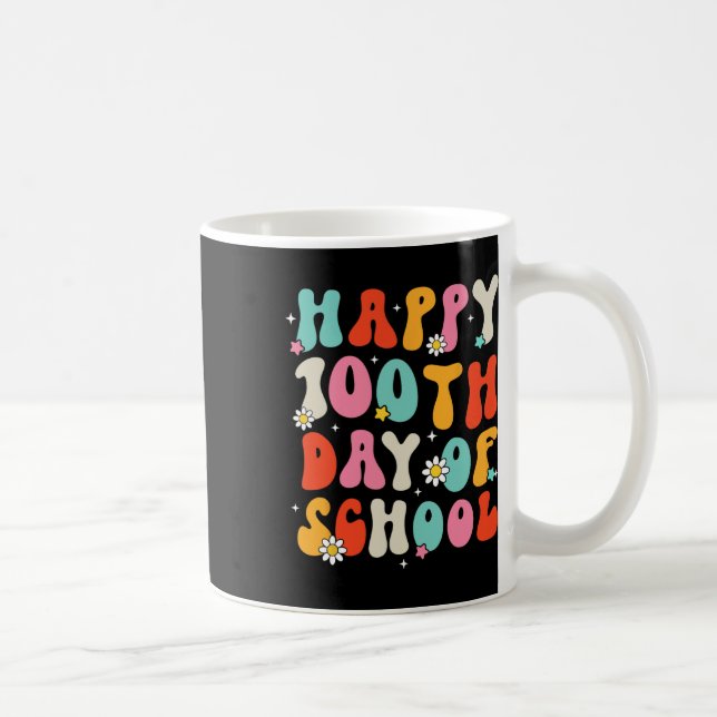 Retro Groovy 100 dagar Lycklig 100-dagarsdag i sko Kaffemugg (Höger)
