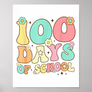 Retro Groovy 100 dagar Lycklig 100-dagarsdag i sko Poster