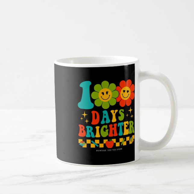 Retro Groovy 100 dagar med skollärare 100 dagar Kaffemugg (Höger)