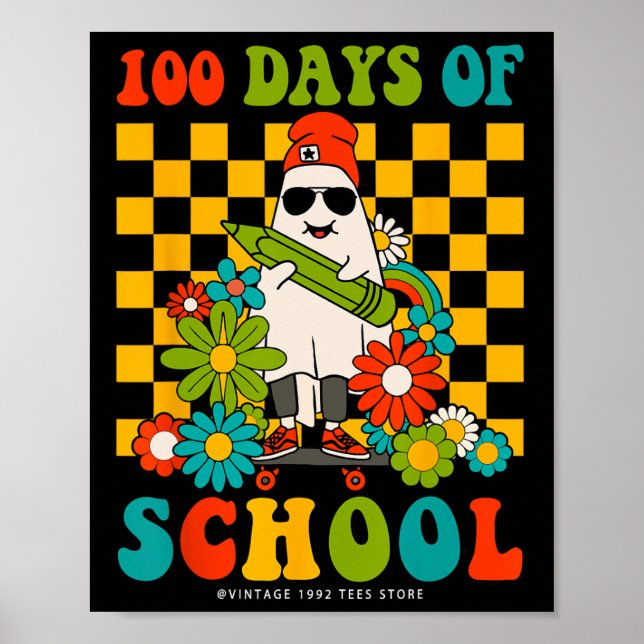 Retro Groovy 100 dagars ledighet för skollärare Ki Poster (Framsidan)