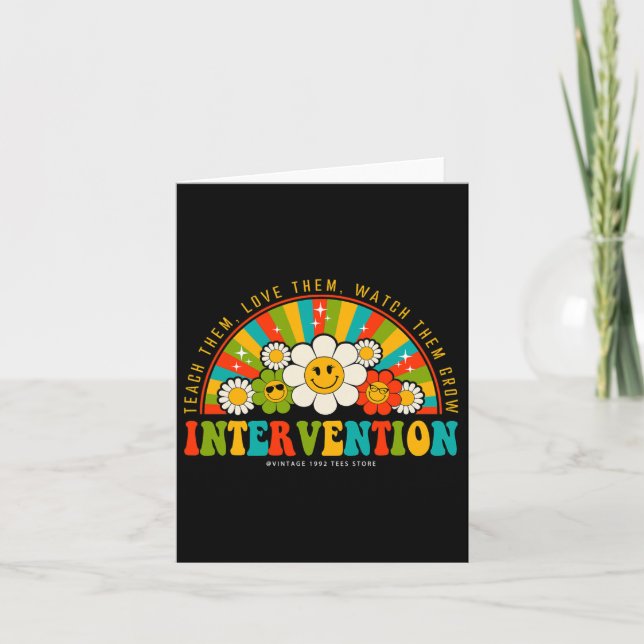 Retro Groovy 100 dagars skollärarintervention Kort (Framsida)