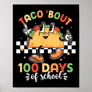 Retro Groovy 100 dagars Taco Bout 100 dagar Poster