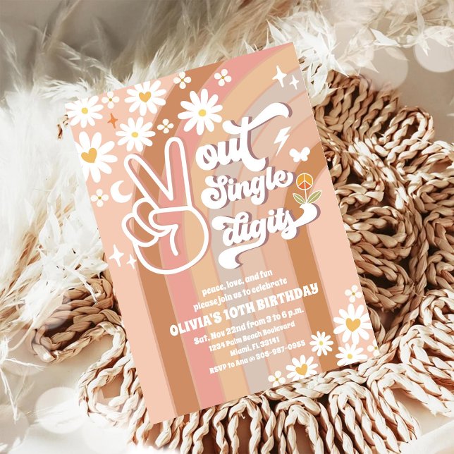 Retro Groovy 10-års inbjudan (Skapare uppladdad)