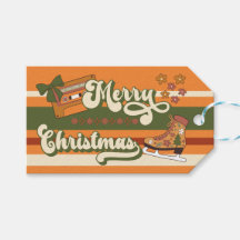 Retro Groovy 1970s God Jul