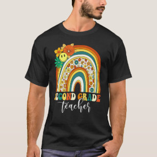 Retro Groovy 2:a klasslärare regnbåge bak T Shirt