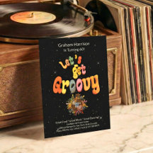 Retro Groovy 60-års Födelsedagsinbjudan