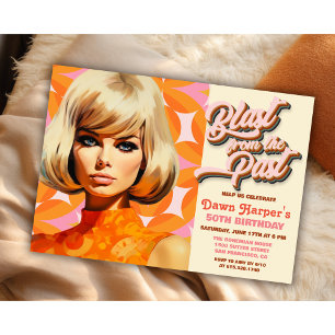 Retro Groovy 60-talets 70-talsinbjudan Inbjudningar