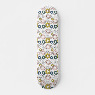 Retro Groovy 60s 70-tal Blommigt Skateboard