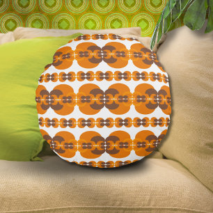 Retro Groovy 60's 70's Bubbles Mönster Rund Kudde