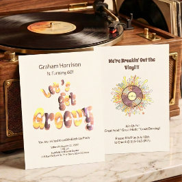Retro Groovy 60th Birthday Invitation Inbjudningar