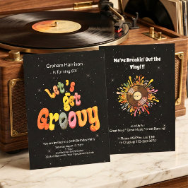 Retro Groovy 60th Birthday Invitation Inbjudningar