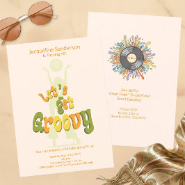 Retro Groovy 60th Birthday Invitation Inbjudningar