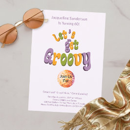 Retro Groovy 60th Birthday Invitation Inbjudningar