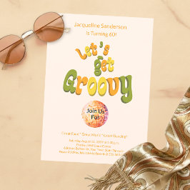 Retro Groovy 60th Birthday Invitation Inbjudningar