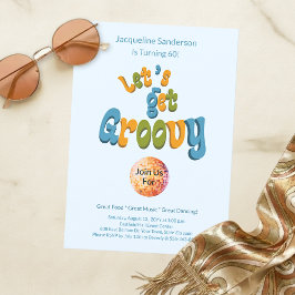 Retro Groovy 60th Birthday Invitation Inbjudningar