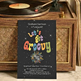 Retro Groovy 60th Birthday Invitation Inbjudningar