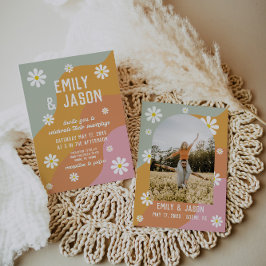 Retro Groovy 70:s bröllopsinbjudan Inbjudningar