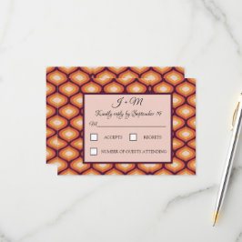 Retro Groovy 70:s Orange Bröllop OSA Kort