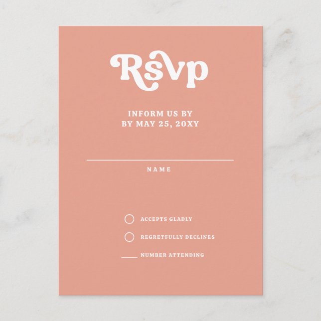 Retro Groovy 70-tal  QR-OSA för akut Rosa Vykort (Framsida)