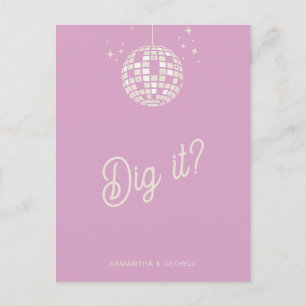 Retro Groovy 70-tal Söt Elfenbensvit Disco RSVP Vykort