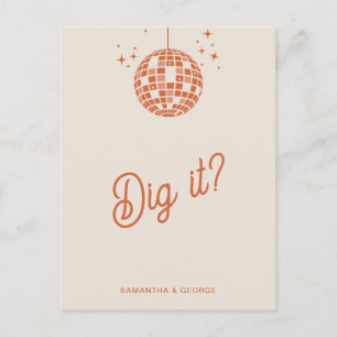 Retro Groovy 70-talet Cute Ivory Orange Disco OSA Vykort