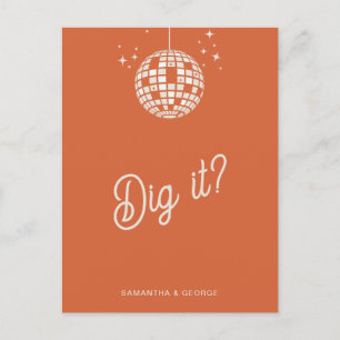 Retro Groovy 70-talet Cute Ivory Orange Disco OSA Vykort