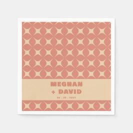 Retro Groovy 70-talet Mönster Boho Terracotta Bröl Pappersservett