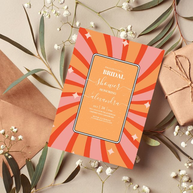 Retro Groovy 70-tals Bröllopsinbjudan Inbjudningar (Skapare uppladdad)