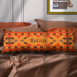 Retro Groovy 70-tals Bubblor Mönster Namn Kroppskudde