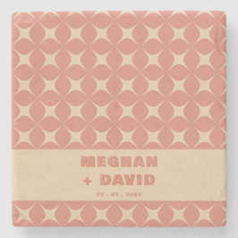 Retro Groovy 70-tals Mönster Boho Terrakotta Bröll Stenunderlägg