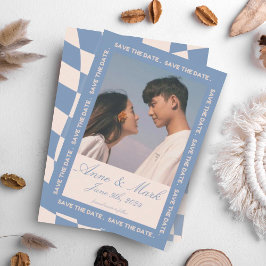 RETRO GROOVY 70S BLUE MUTED TONES INBJUDNINGAR