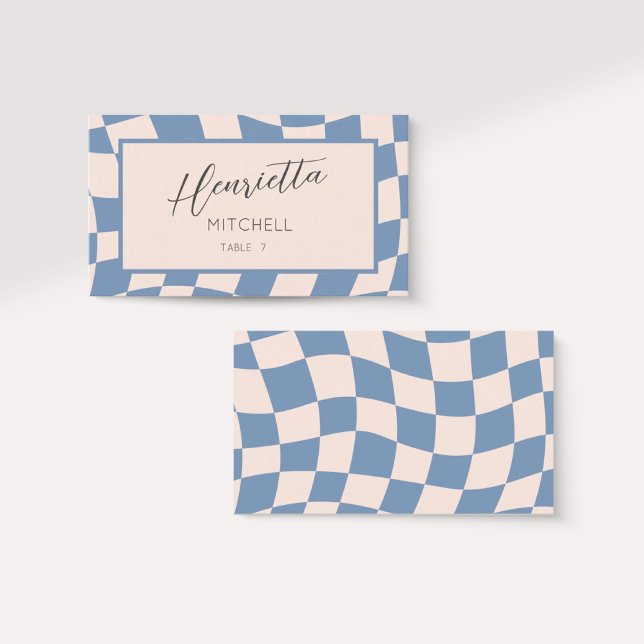 RETRO GROOVY 70S BLUE MUTED TONES PLACERINGSKORT (Skapare uppladdad)