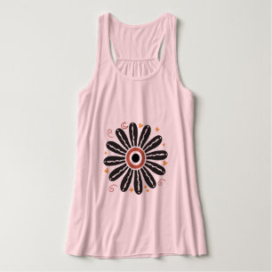 Retro Groovy 70s Flower Linne Med Racerback