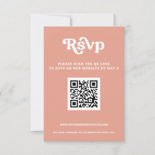 Retro Groovy 70s  QR-kod för akut Rosa OSA Kort